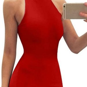 Spaghetti Strap O Neck Bodycon Midi